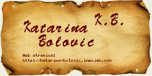 Katarina Bolović vizit kartica